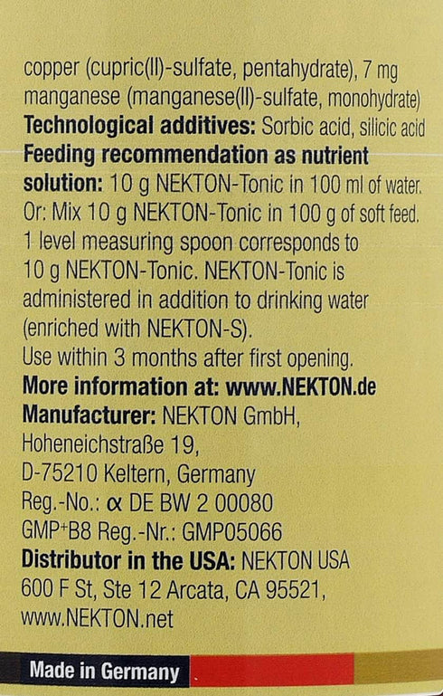 Nekton Tonic-K Restorative Supplement for Seed-Eating Birds, 100g (3.5oz)