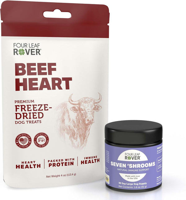 FOUR LEAF ROVER Seven Shrooms + Beef Heart Treats