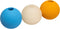 Amazon Basics Assorted Toy Dog Balls Bundle, 2.5-Inch, 3-Pack, Blue, Beige, Orange