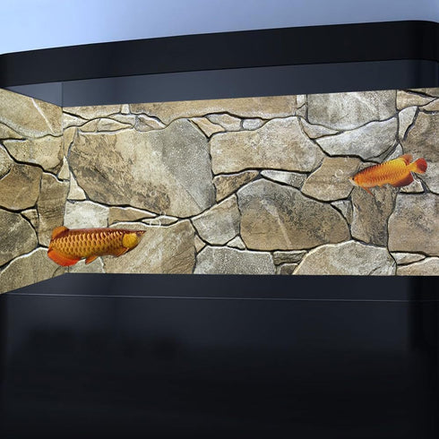 48X24IN Art Marble Aquarium Background, Natural Marble Glass Terrarium Background with 8 EVA Double-Sided Tape