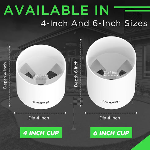 KINGTOP Golf Hole Cup, Fit PGA/USGA Regulations, Golf Accessories for Backyard Practice Putting Green