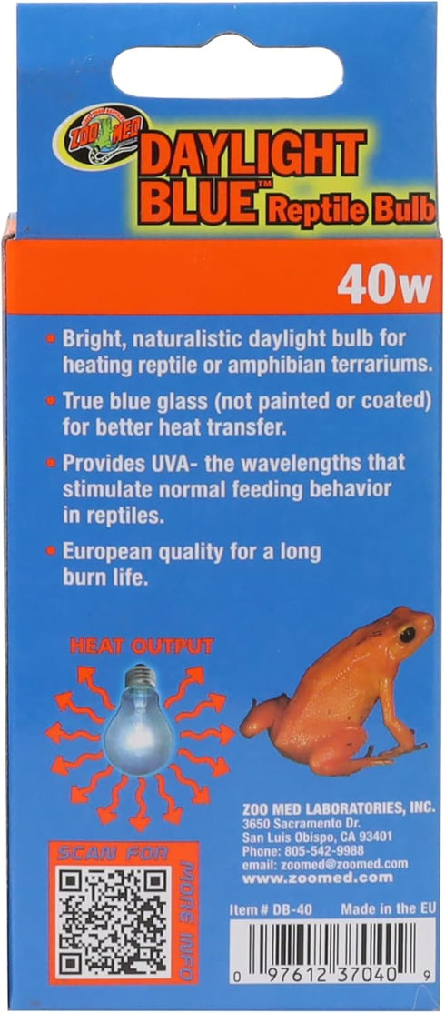 Zoo Med Daylight Blue Reptile Bulb, 2 Pack, 40 Watts