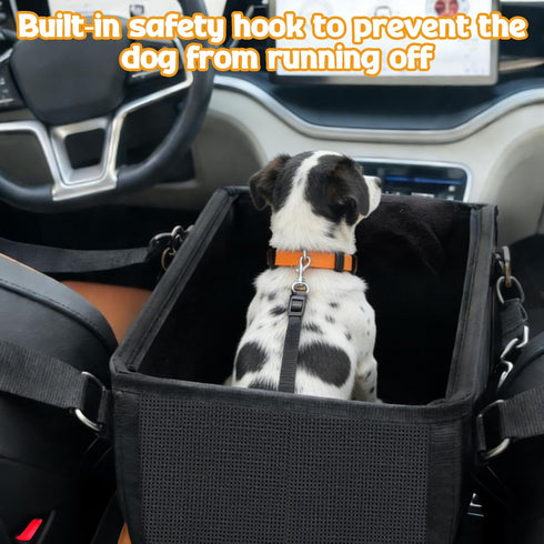 3-in-1 BABORUI Center Console Dog Car Seat, Portable Pet Carrier, Cat Car Seat with Zipper Fold Storage, Travel Ride