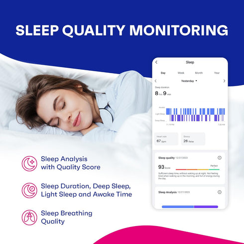 OCTANDRA Active 2 VeryFit Fitness Tracker with Heart Rate, SpO2, Sleep Monitor, IP68 Waterproof for Men Women