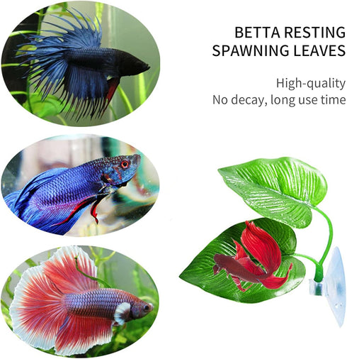 2Pack Beta Leaf Bed Fish Resting Leaf Betta Hammock Beta Tank Decorations Aquarium Plants Betta Fish Accessories for Small Tank by Zickupy