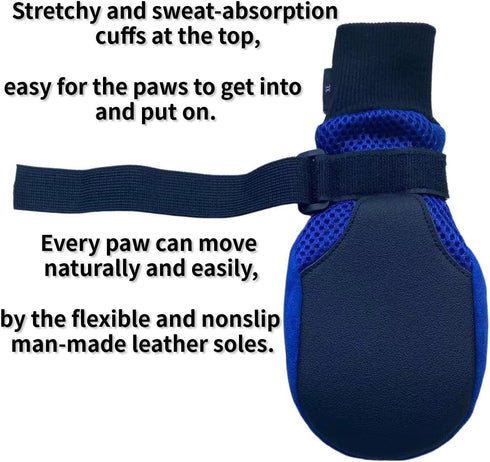 Dog Shoes Soft and Lightweight with Breathability - Set of 4 Size X-Large Blue for Spring Summer and Fall