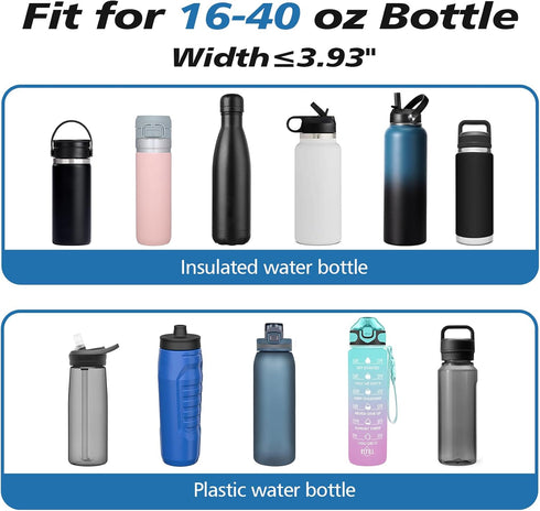 32 40 oz 2 AceTreker Water Bottle Carrier with Strap, Neoprene Water Bottle Sleeve Bag with Pockets Insulated Flask