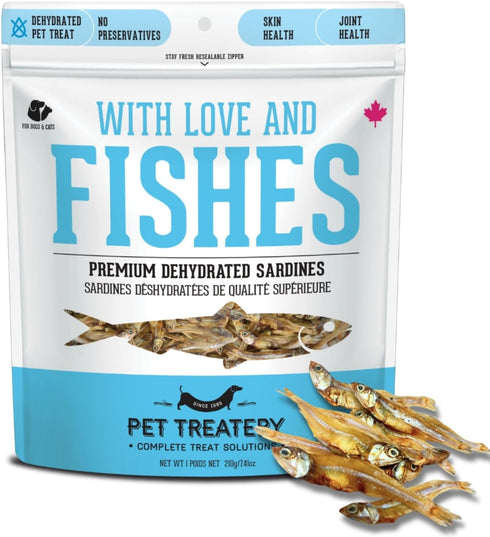Sardines for Dogs & Cats (7.4 oz, Pack of 1) - Dehydrated Single Ingredient All Natural Dog Treats