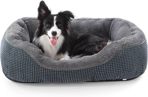 INVENHO Medium Dog Beds for Medium Dogs, Washable Rectangle Orthopedic Bed, Soft Calming Sleeping Puppy Bed, M