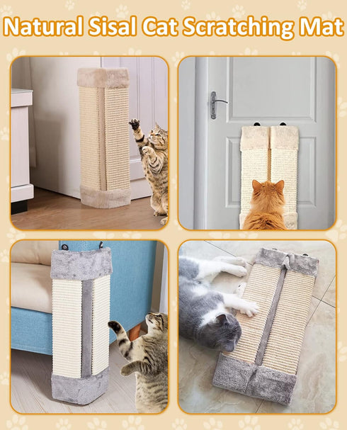 BNOSDM 2 Pack Cat Wall Corner Scratcher, Sisal Scratch Board Protector, Vertical Anti Scratching Pad for Furniture