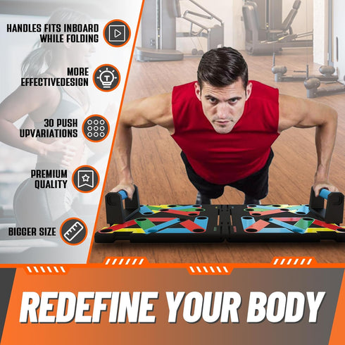 Solid Push Up Board 15 in 1 Home Workout Equipment, Multi-Functional Pushup Stands for Strength Training