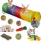 Rabbit Toys, Large Bunny Hideout Tunnel and Tube, Chew Toys for Grinding Teeth, Apple Sticks, Bamboo Carrot