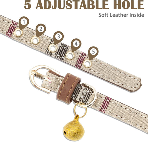 PUPTECK Leather Dog Collar for Small Dogs - XS Puppy Collar Bandana Accessories for Cats and Dogs