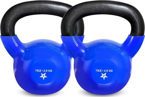 Yes4All 5-65lbs Kettlebells, Vinyl Coated Cast Iron for Dumbbell Weights, Full Body Workout Equipment, Gym & Fitness