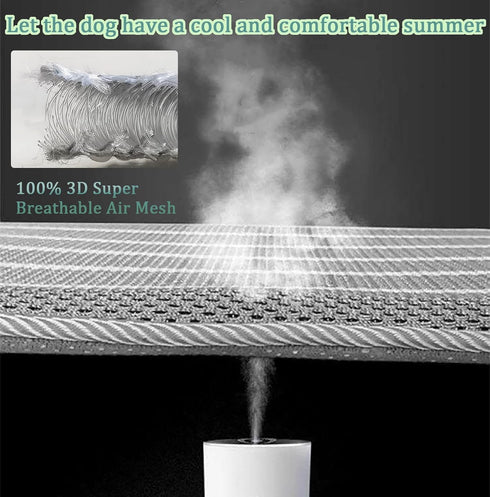Breathable Dog Crate Mat, 3D Air Mesh Pet Pad with Anti-Slip Bottom, Machine Washable, Silver Grey (30x19)