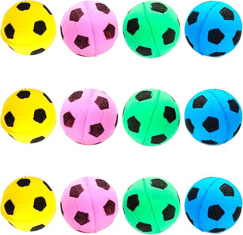 Meric CoCoo 1.5-Inch Soft Foam Cat Soccer Balls, Bouncy & Lightweight, Interactive Indoor Play Toys for Kittens & Cats,