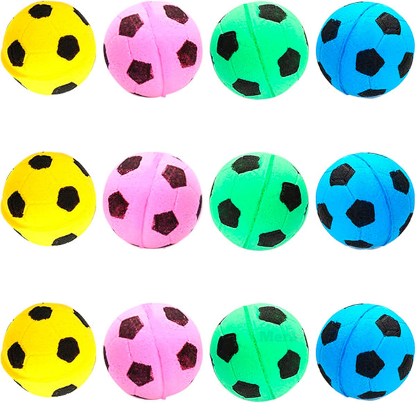 Meric CoCoo 1.5-Inch Soft Foam Cat Soccer Balls, Bouncy & Lightweight, Interactive Indoor Play Toys for Kittens & Cats,