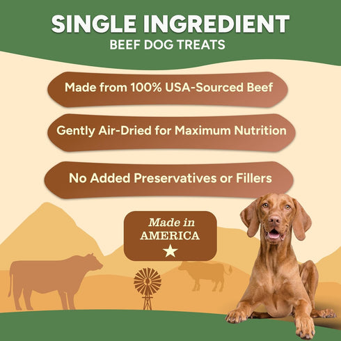 6 oz, Gaines Family Farmstead Beef Chips for Dogs Natural Single-Ingredient Dog Treats, High-Protein Rawhide-Free