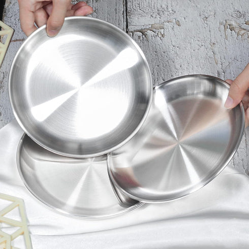 Stainless Steel Flat Style Cat Dishes for Food and Water, 4 Sets for Small Pets