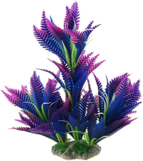 CNZ Aquarium Decor, Artificial Plastic Plant Ornament for Fish Tank, Green (10-inch Purple)
