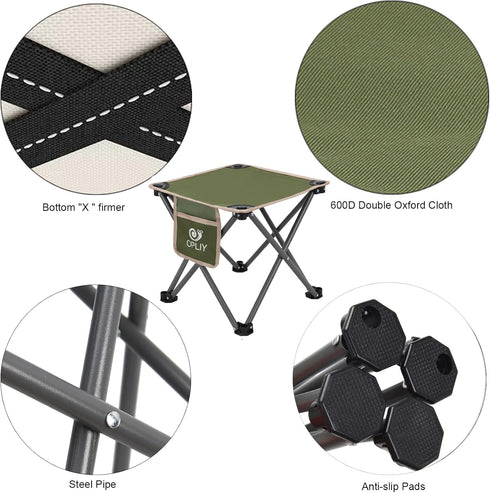 Opliy Samll 13.5") Camping Stool, Folding Chair Portable Camp Stool for Camping Fishing Hiking Gardening and Beach