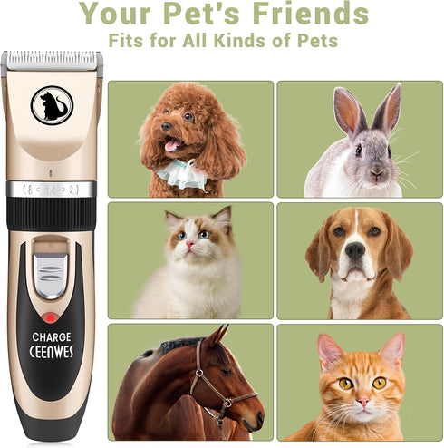 Trimmer Trimmer Ceenwes Dog Clippers Low Noise Pet Clippers Rechargeable Cordless Grooming Tool Professional Dog Hair
