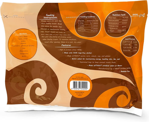 90 Count (3 Pack) Rena's Recipe Chicken Steak Strips Dog Treats Rawhide Free High Protein Training Treats