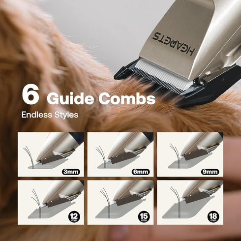 Trimmer HEAPETS Dog Hair Clippers for Grooming Kit and Dog Paw Nail Grinder for Grooming, Low Noise Rechargeable