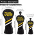Golf Headcovers, Premium Leather Driver Fairway Wood Hybrid with Number Tags, May The Course Be with You Style