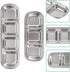Compartment Pet Tray Food Bowls - 2pcs Stainless Steel Divided Pet Dishes for Kitten Small Dogs Food Water Feeder