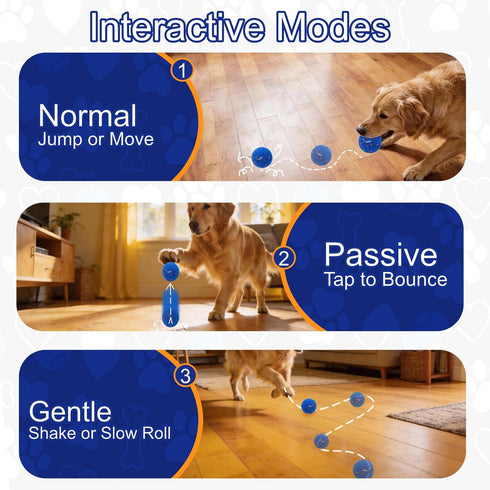 Ombrael Smart Interactive Dog Toys-Ball, Automatic Moving Bouncing Spinning, Washable Chew-Resistant to Keep Them Busy