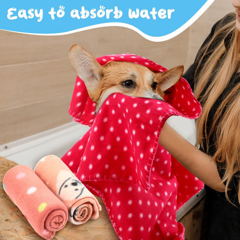 Eccliy 20 Pcs Puppy Blanket, Soft Fleece Dog Blankets, Warm Felt Throw, Sleep Mat Covers for Dogs and Cats, 20 Styles,