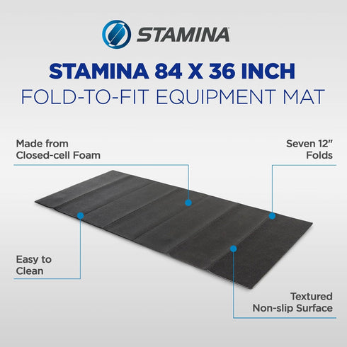 (84-Inch 36-Inch), Stamina Fold-to-Fit Folding Equipment Mat by Black