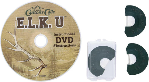 Hunters Specialties Carlton's Calls E.L.K. University PHD Tone Trough Diaphragm Game Calls Combo with DVD