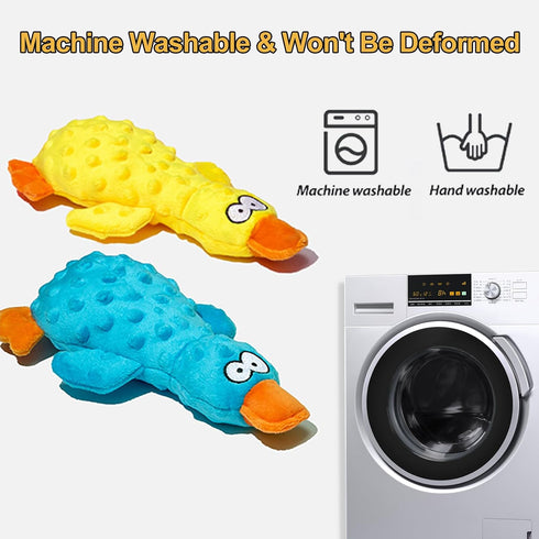 2 Pack Adpartner Squeaky Dog Toys, Dog Toy Duck Plush Crinkle Dog Toys for Small Medium Breeds, Interactive Pet Squeaky