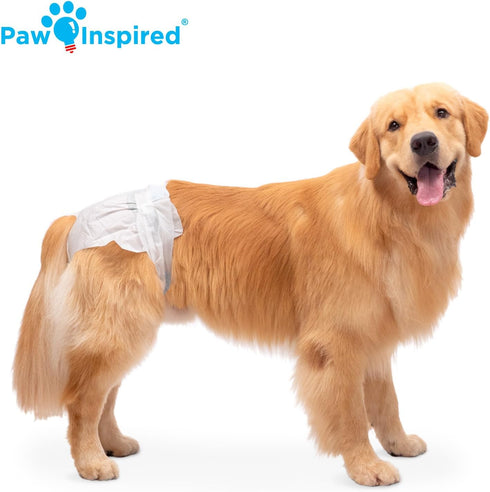 20ct Paw Inspired Disposable Dog Diapers | Female Dog Diapers Ultra Protection | Diapers for Dogs in Heat, Excitable