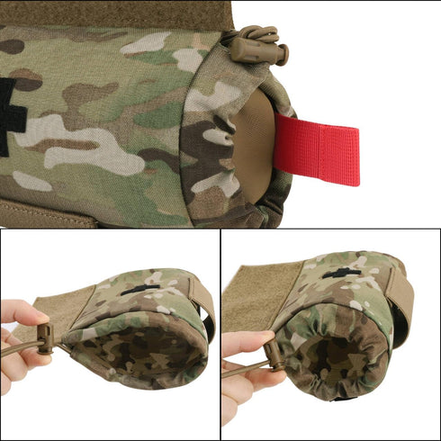 PETAC GEAR Tactical First Aid Drop Dump Pouch, Micro Medical Trauma Roll Up Drop Pouch EMT IFAK Sub Abdominal Carrying