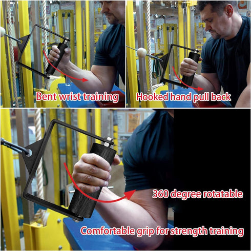 Pulldown Attachments D Handle - 2.36" Arm Wrestling Training Equipment for Deadlift Professional Cable Machine