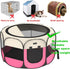 8-Panel Portable Pet Puppy Dog Cat Playpen, Indoor/Outdoor Puppy Pen with Shade Cover & Travel Bag - Waterproof Dog Cat