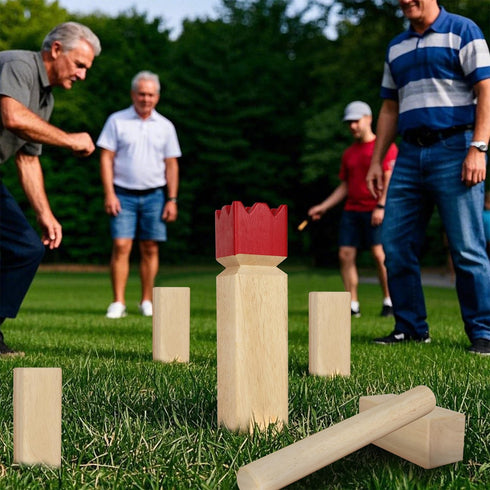 Set Set Set Juegoal Kubb Game Backyard Game Outdoor Tossing Game with Carrying Bag
