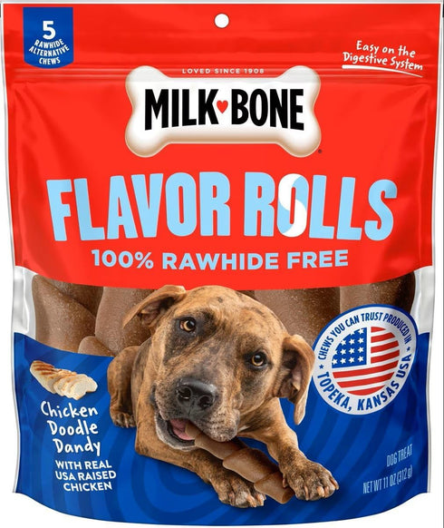 Flavor Rolls Rawhide Free, 5 Count (Pack of 1)
