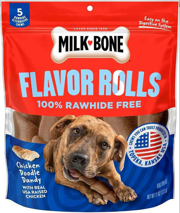 Flavor Rolls Rawhide Free, 5 Count (Pack of 1)