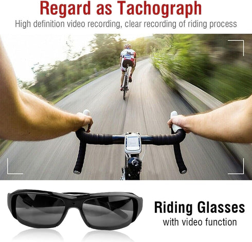 1080P Dpofirs Camera Sunglasses, Anti Shake Wide Angle Lens Sports Action Camera Glasses, for First Person Perspective