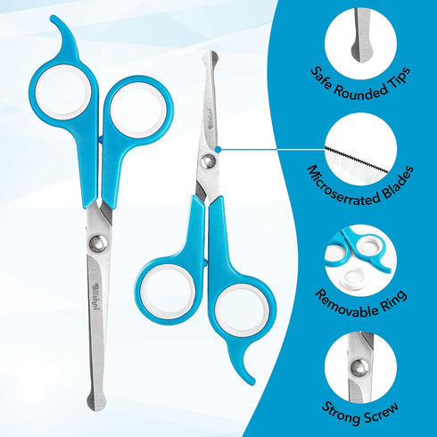 BOSHEL Dog Grooming Scissors for Dogs (2 Pc), Razor Sharp Stainless Steel Scissors for Grooming