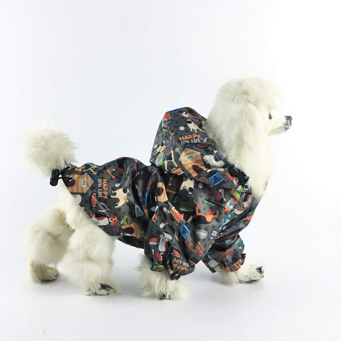 Small Pet Cat Dog Raincoat Hoodie Coat, Waterproof Rain Jacket Rainwear (XS: Length - 10", Pink)