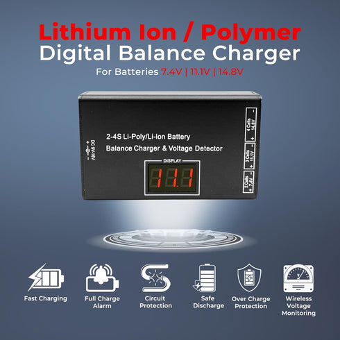 Middletown Outdoors 7.4V 11.1V 14.8V Airsoft Battery Charger LiPo Balance Charger for Lipo/Li-Ion Battery with Wireless
