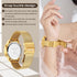 Counter Countdown TimerTU-2401 Women's Step Pedometer Watch with Stainless Steel Bracelet, Stylish Design, No App, No