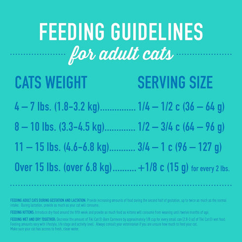 Tiki Cat Born Carnivore High Protein, Herring & Salmon Meal, Grain-Free Baked Kibble, Dry Cat Food, 5.6 lbs Bag