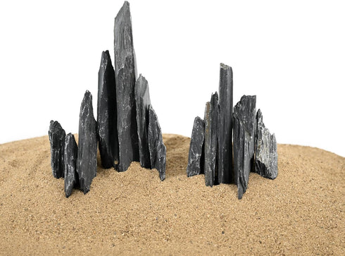Natural Slate Stone Rocks 2 to 4 inch for Aquariums, Aquascaping, Terrariums, Reptile Enclosures, Paludariums, and