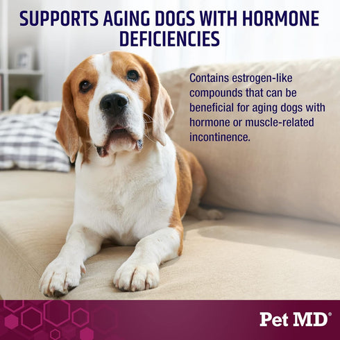 Pet MD Bladder Support Plus Cranberry for Dogs, Supports Bladder Control & Urinary Tract Health, 60 Count